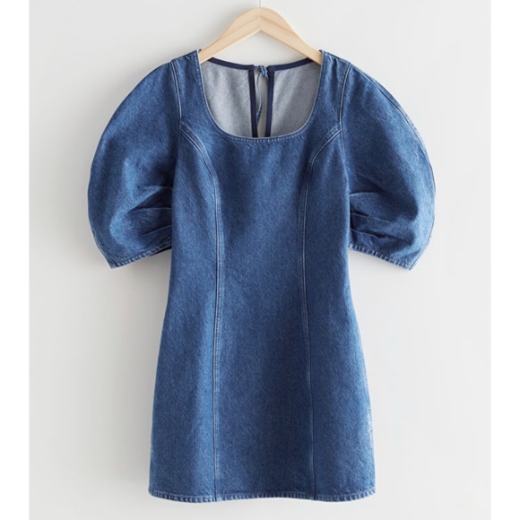 &otherstories Puff Sleeve Denim Mini Dress - Picture 4 of 9
